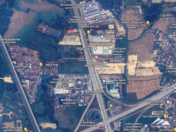 Land For Sale On The Super Hwy 11 In Saraphi, Chiang-Mai - PC-SP001-9