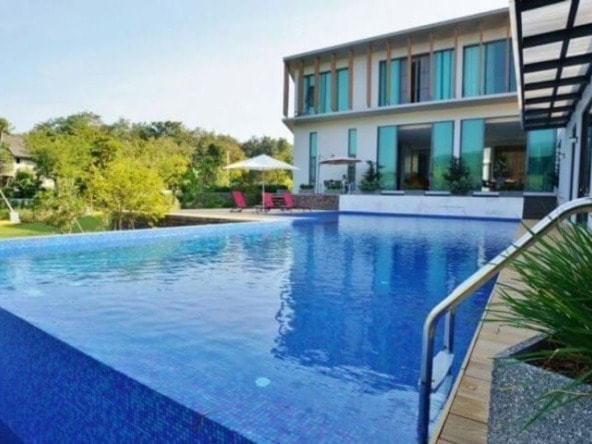 Outstanding Modern Pool Villa with Pond and Mountain Views-TNP-924